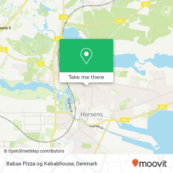 Babas Pizza og Kebabhouse, Vestergade 23 8700 Horsens map