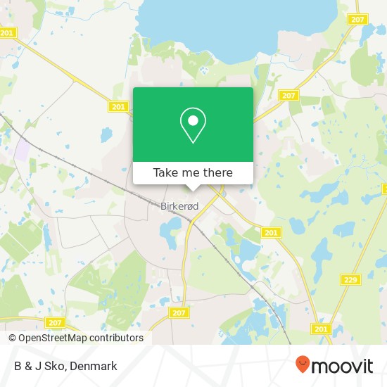 B & J Sko, Hovedgaden 24 3460 Rudersdal map