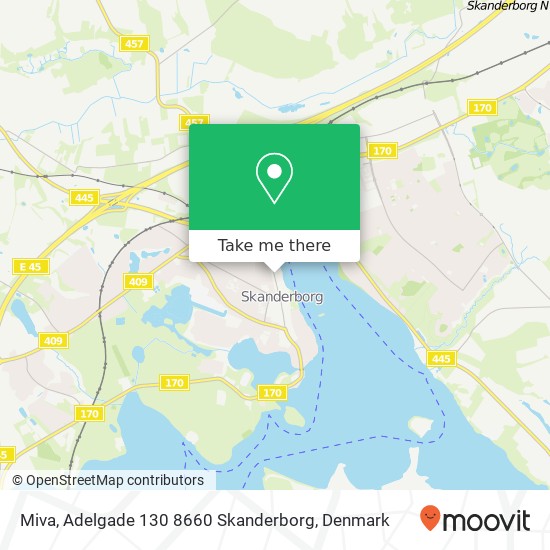 Miva, Adelgade 130 8660 Skanderborg map