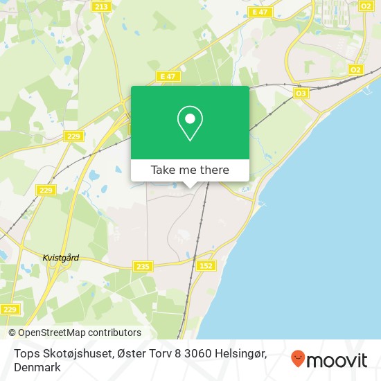 Tops Skotøjshuset, Øster Torv 8 3060 Helsingør map