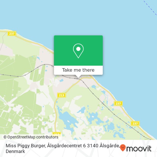 Miss Piggy Burger, Ålsgårdecentret 6 3140 Ålsgårde map