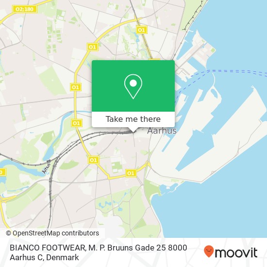 BIANCO FOOTWEAR, M. P. Bruuns Gade 25 8000 Aarhus C map