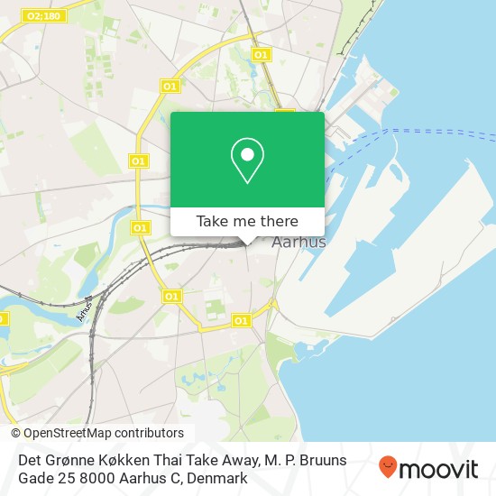 Det Grønne Køkken Thai Take Away, M. P. Bruuns Gade 25 8000 Aarhus C map