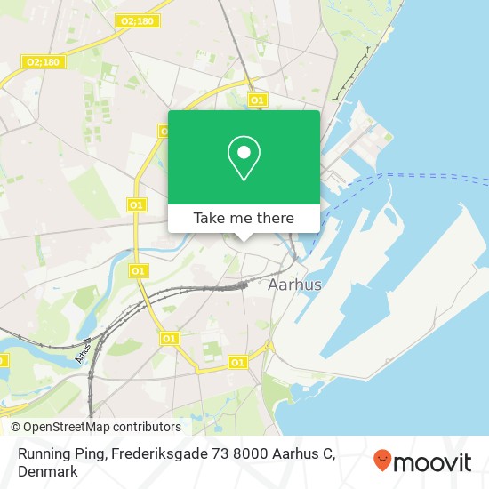 Running Ping, Frederiksgade 73 8000 Aarhus C map