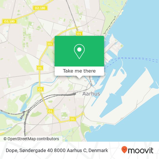 Dope, Søndergade 40 8000 Aarhus C map