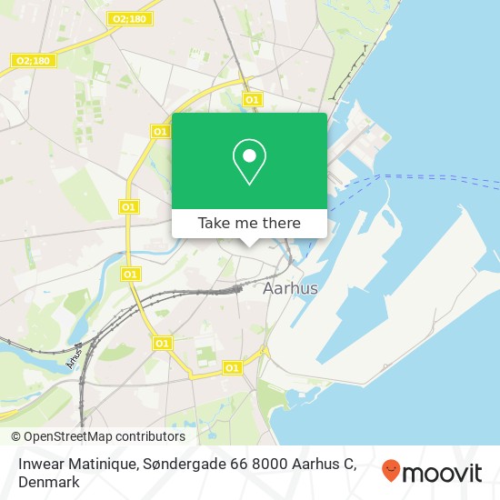 Inwear Matinique, Søndergade 66 8000 Aarhus C map