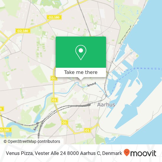 Venus Pizza, Vester Alle 24 8000 Aarhus C map