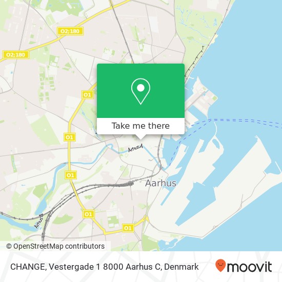 CHANGE, Vestergade 1 8000 Aarhus C map