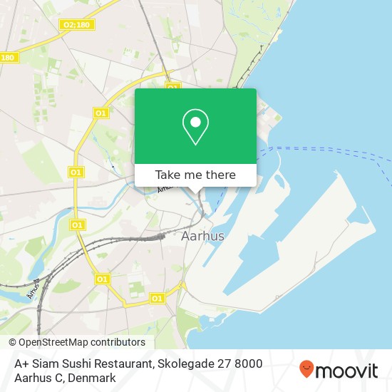 A+ Siam Sushi Restaurant, Skolegade 27 8000 Aarhus C map