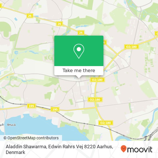 Aladdin Shawarma, Edwin Rahrs Vej 8220 Aarhus map