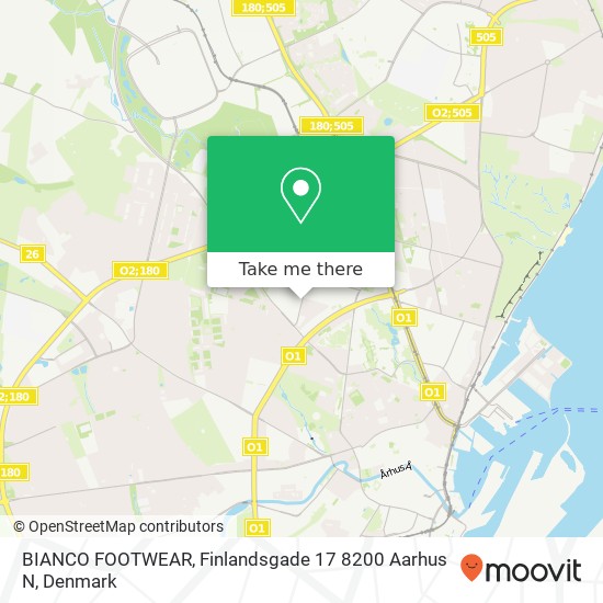 BIANCO FOOTWEAR, Finlandsgade 17 8200 Aarhus N map