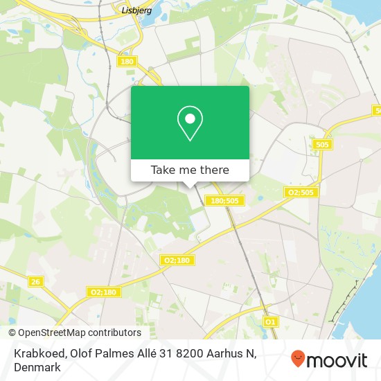 Krabkoed, Olof Palmes Allé 31 8200 Aarhus N map