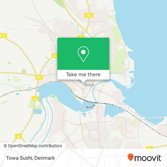 Towa Sushi, Adelgade 5 7800 Skive map