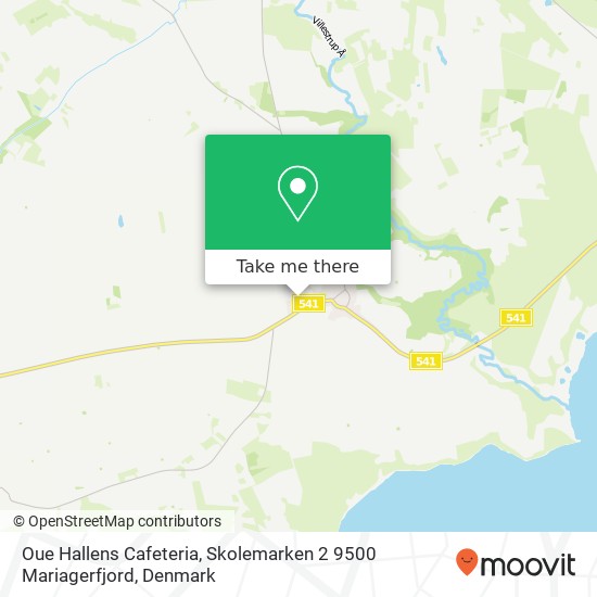 Oue Hallens Cafeteria, Skolemarken 2 9500 Mariagerfjord map