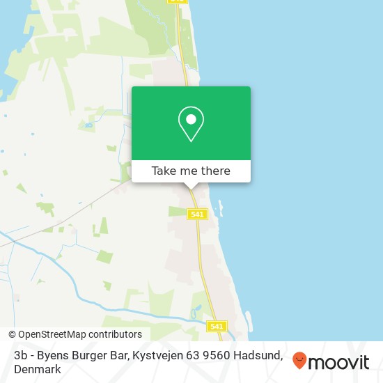 3b - Byens Burger Bar, Kystvejen 63 9560 Hadsund map