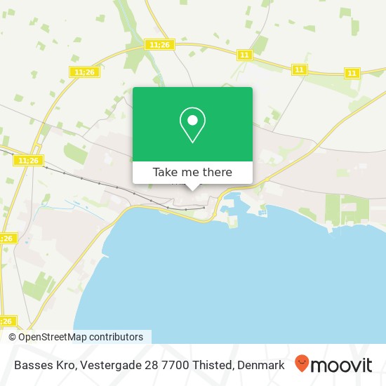 Basses Kro, Vestergade 28 7700 Thisted map