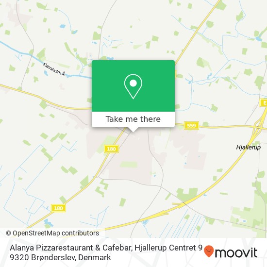 Alanya Pizzarestaurant & Cafebar, Hjallerup Centret 9 9320 Brønderslev map