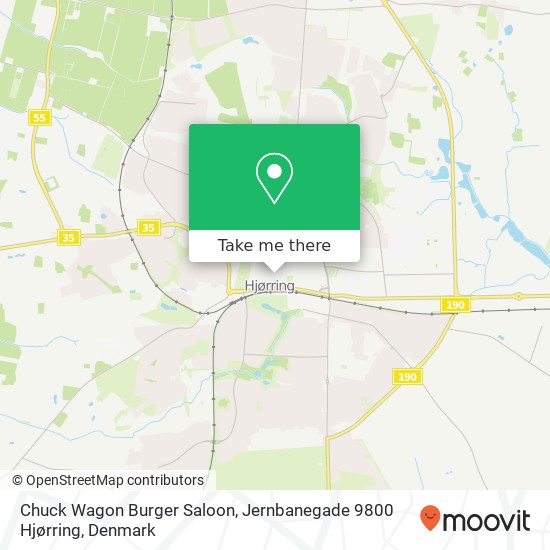 Chuck Wagon Burger Saloon, Jernbanegade 9800 Hjørring map