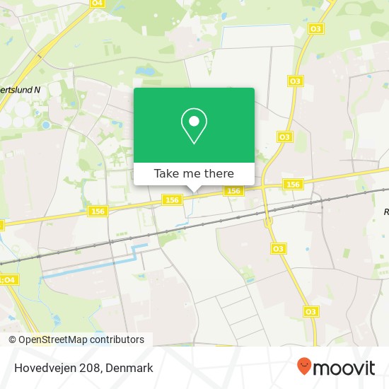 Hovedvejen 208 map