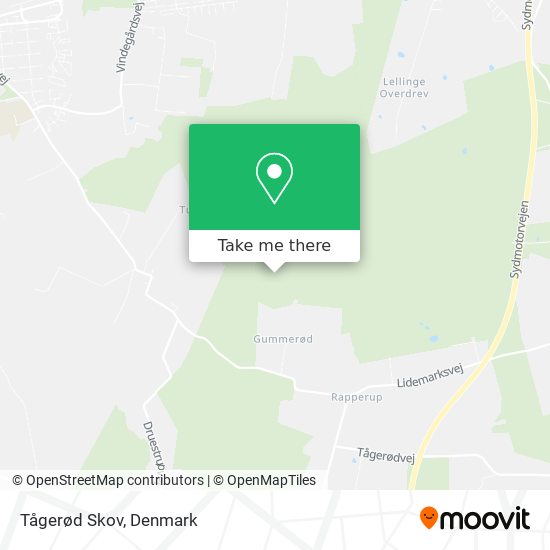 Tågerød Skov map