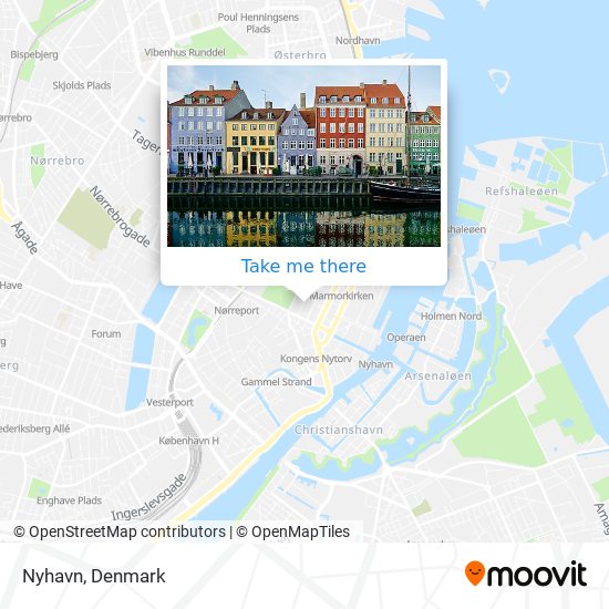 How get Nyhavn in København by Bus, Train or Metro?