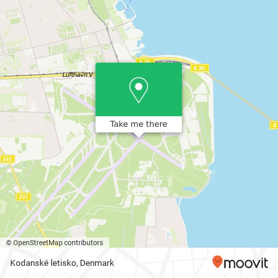 Kodanské letisko map