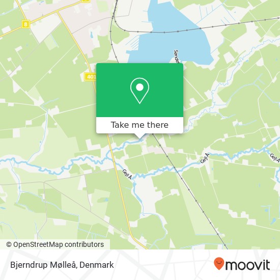 Bjerndrup Mølleå map
