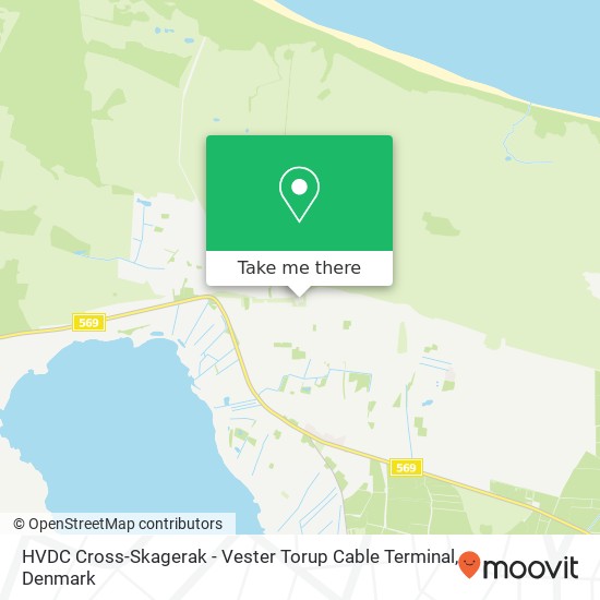 HVDC Cross-Skagerak - Vester Torup Cable Terminal map