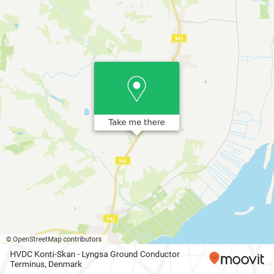 HVDC Konti-Skan - Lyngsa Ground Conductor Terminus map