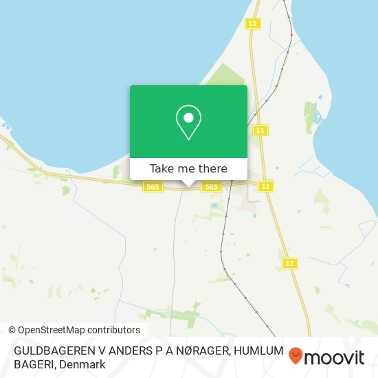 GULDBAGEREN V ANDERS P A NØRAGER, HUMLUM BAGERI map