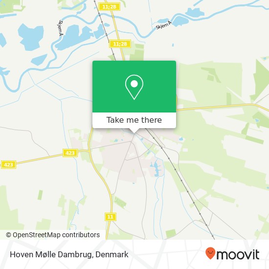 Hoven Mølle Dambrug map