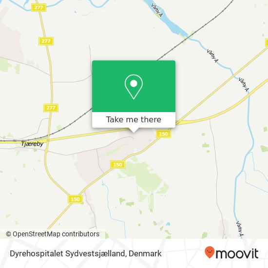 Dyrehospitalet Sydvestsjælland map