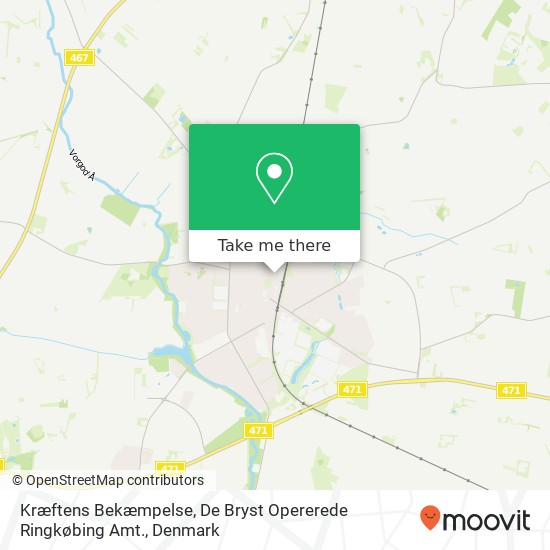 Kræftens Bekæmpelse, De Bryst Opererede Ringkøbing Amt. map