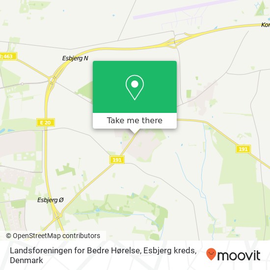 Landsforeningen for Bedre Hørelse, Esbjerg kreds map