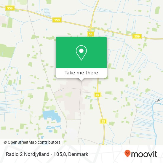 Radio 2 Nordjylland - 105,8 map
