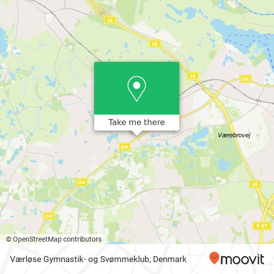 Værløse Gymnastik- og Svømmeklub map