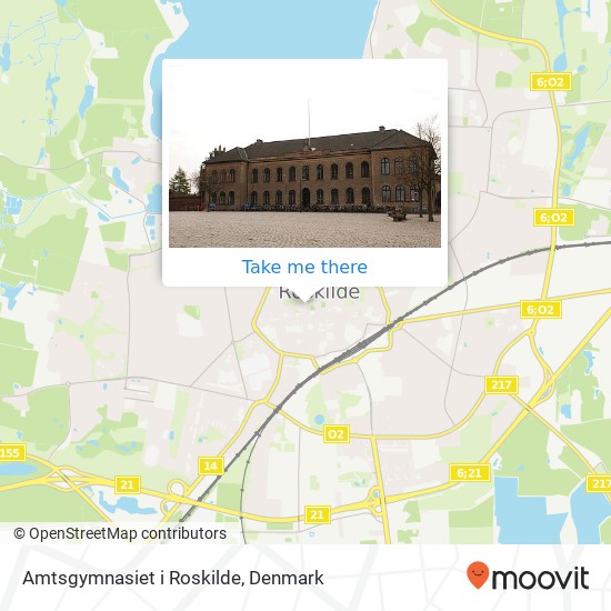 Amtsgymnasiet i Roskilde map