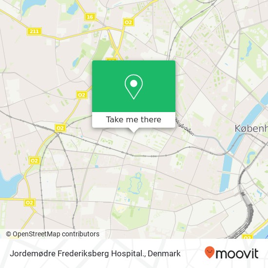 Jordemødre Frederiksberg Hospital. map