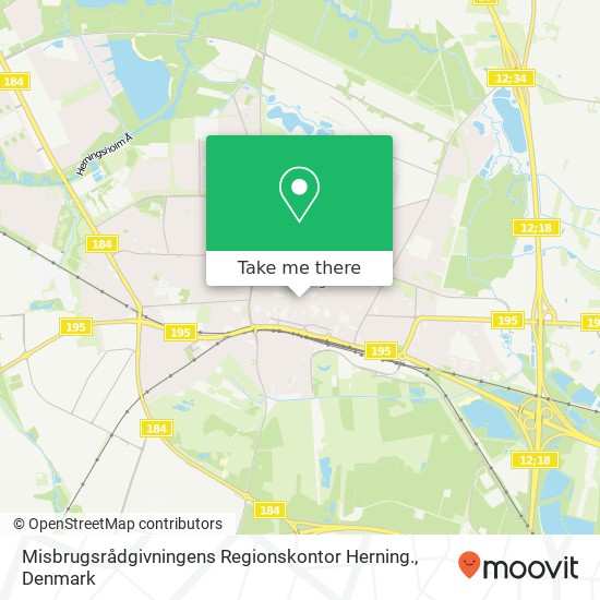 Misbrugsrådgivningens Regionskontor Herning. map