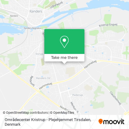 Områdecenter Kristrup - Plejehjemmet Tirsdalen map