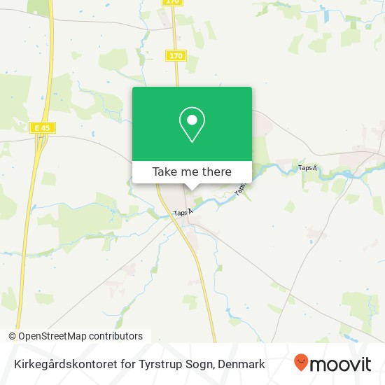 Kirkegårdskontoret for Tyrstrup Sogn map
