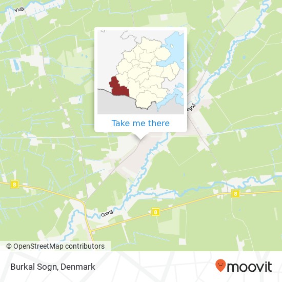 Burkal Sogn map