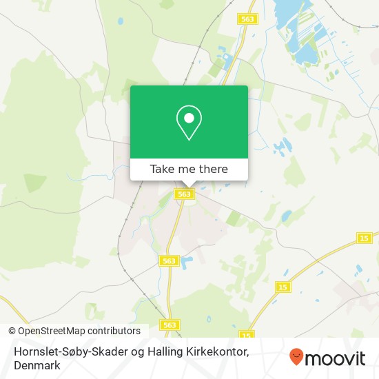Hornslet-Søby-Skader og Halling Kirkekontor map