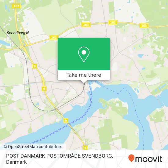 POST DANMARK POSTOMRÅDE SVENDBORG map