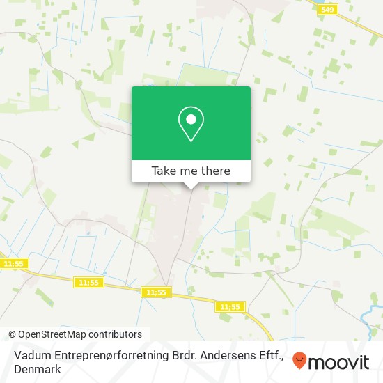 Vadum Entreprenørforretning Brdr. Andersens Eftf. map