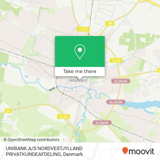 UNIBANK A / S NORDVESTJYLLAND PRIVATKUNDEAFDELING map