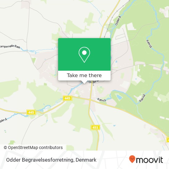 Odder Begravelsesforretning map