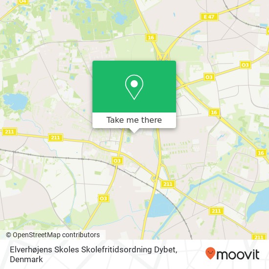 Elverhøjens Skoles Skolefritidsordning Dybet map