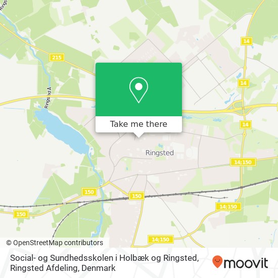 Social- og Sundhedsskolen i Holbæk og Ringsted, Ringsted Afdeling map