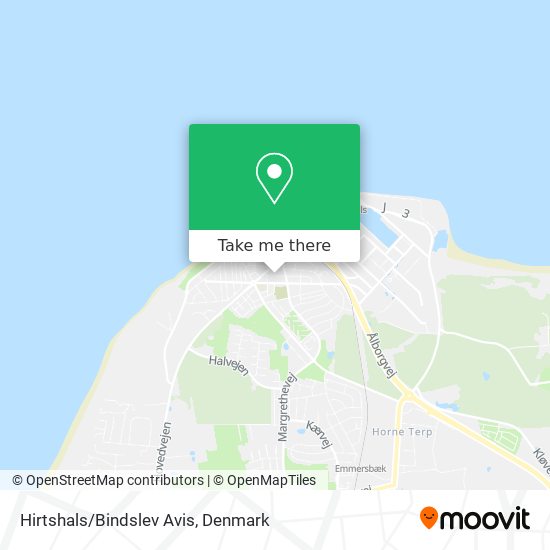 Hirtshals/Bindslev Avis map